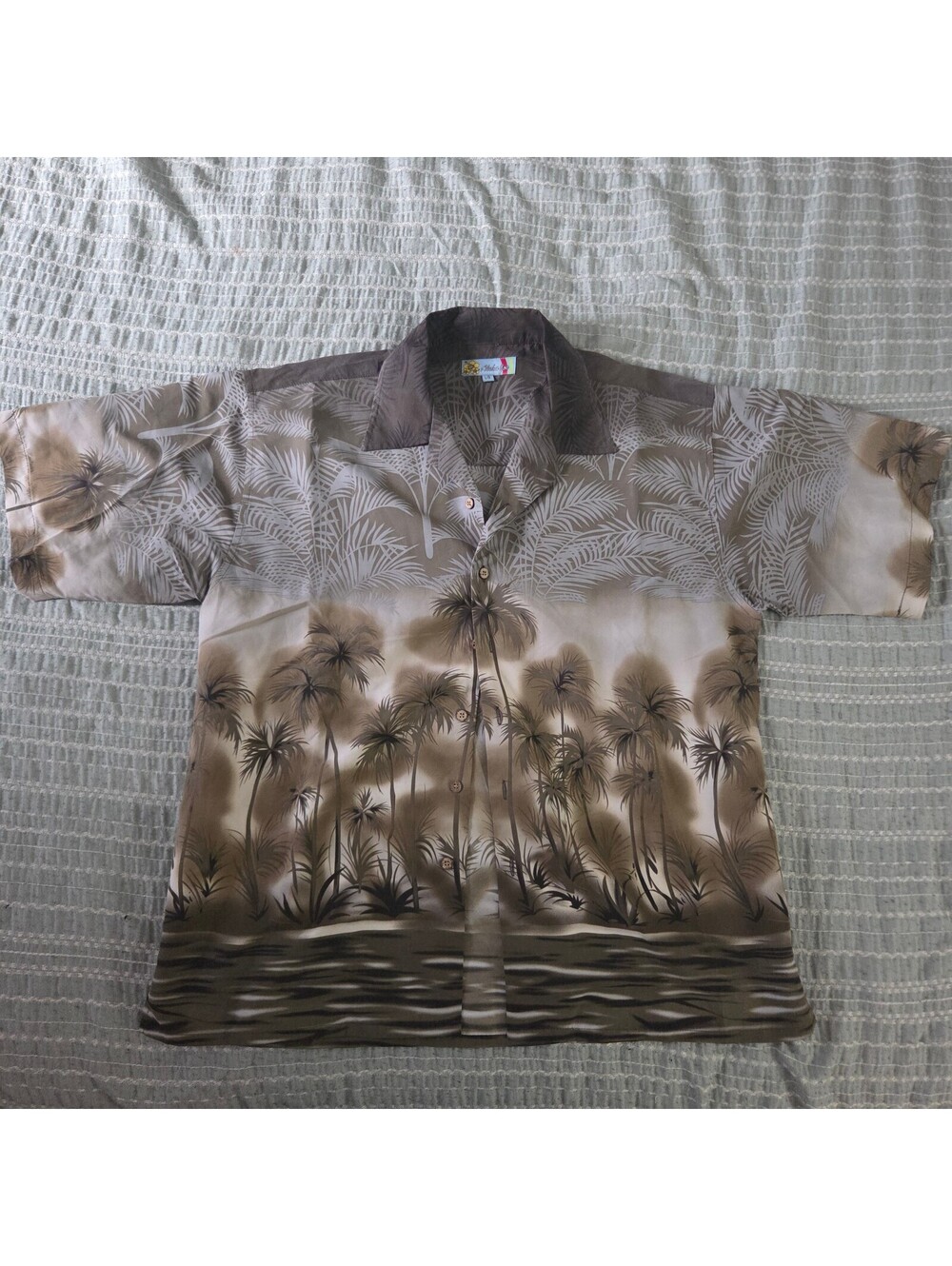 Aloha Joe brown palm tree Hawaiian shirt